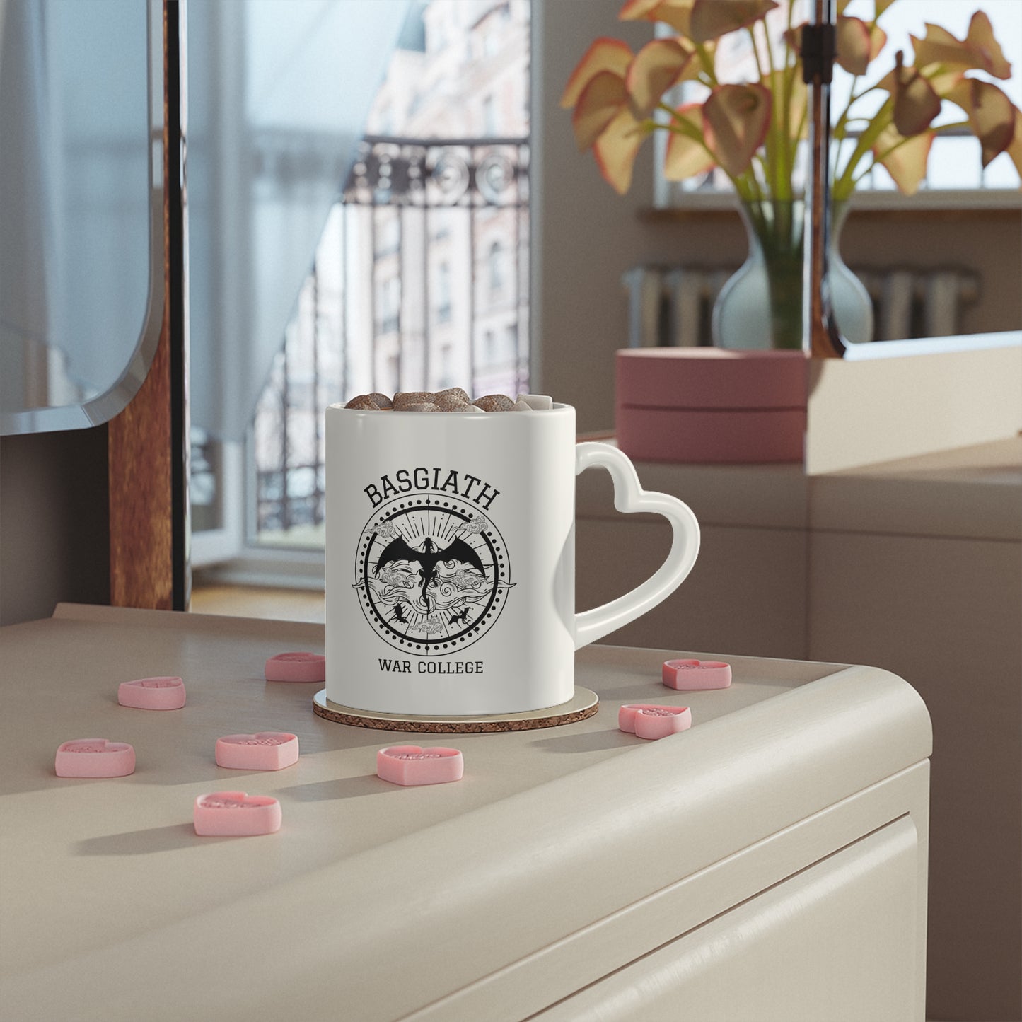 Basgiath War College Bookish Mug 11 Oz ceramic with bamboo Lid and spoon