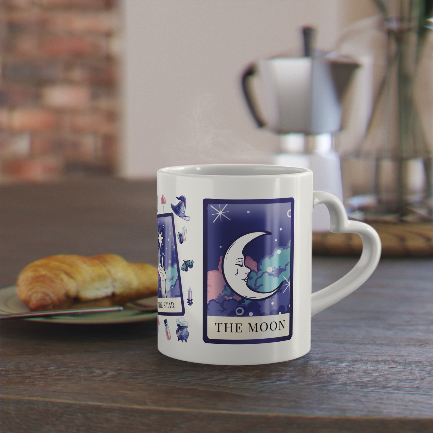 Witchy Mug Tarot 11 Oz ceramic with bamboo Lid and spoon