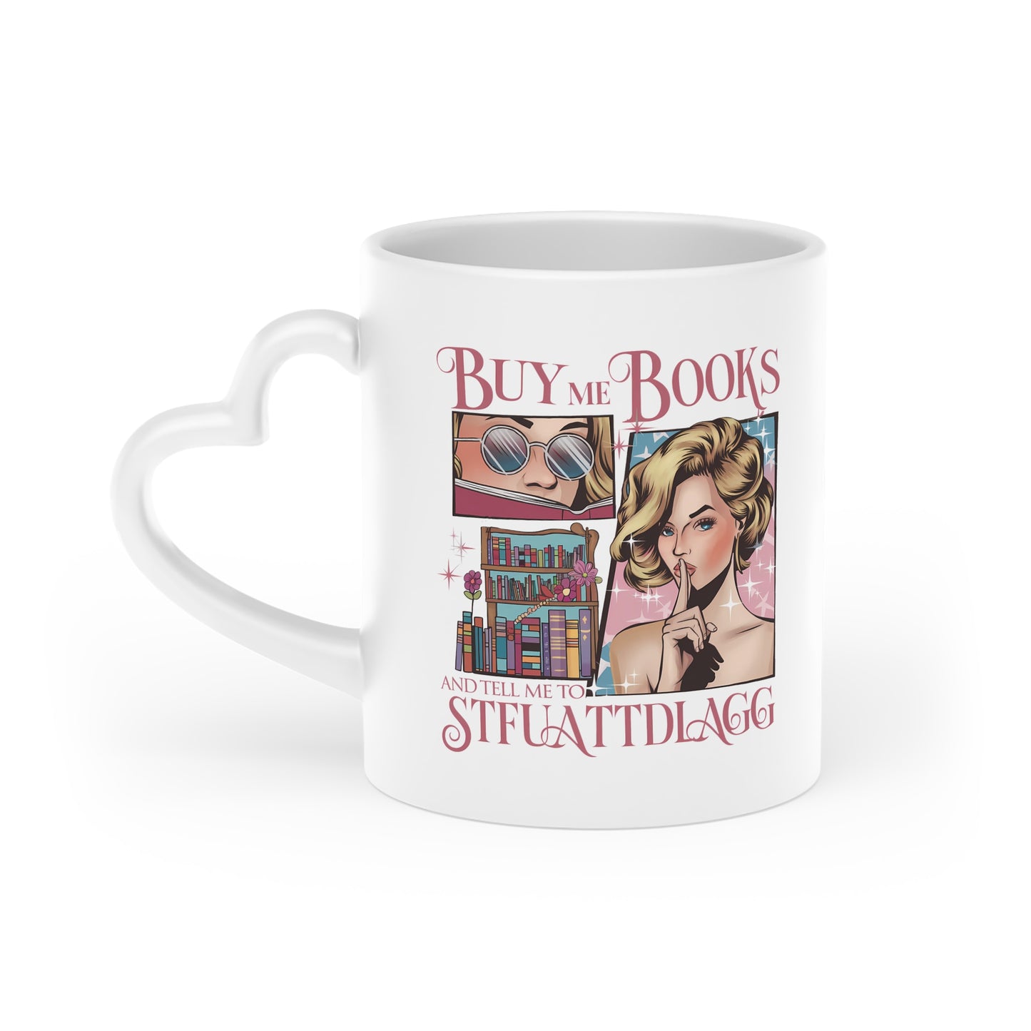 Buy me Books Bookish Mug 11 Oz ceramic with bamboo Lid and spoon