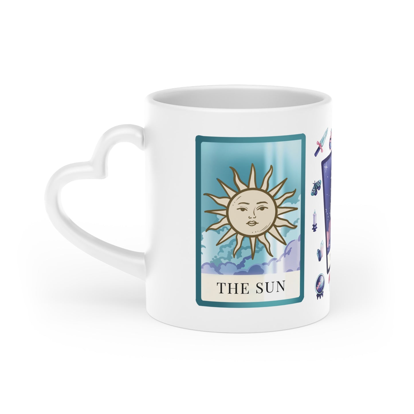 Witchy Mug Tarot 11 Oz ceramic with bamboo Lid and spoon