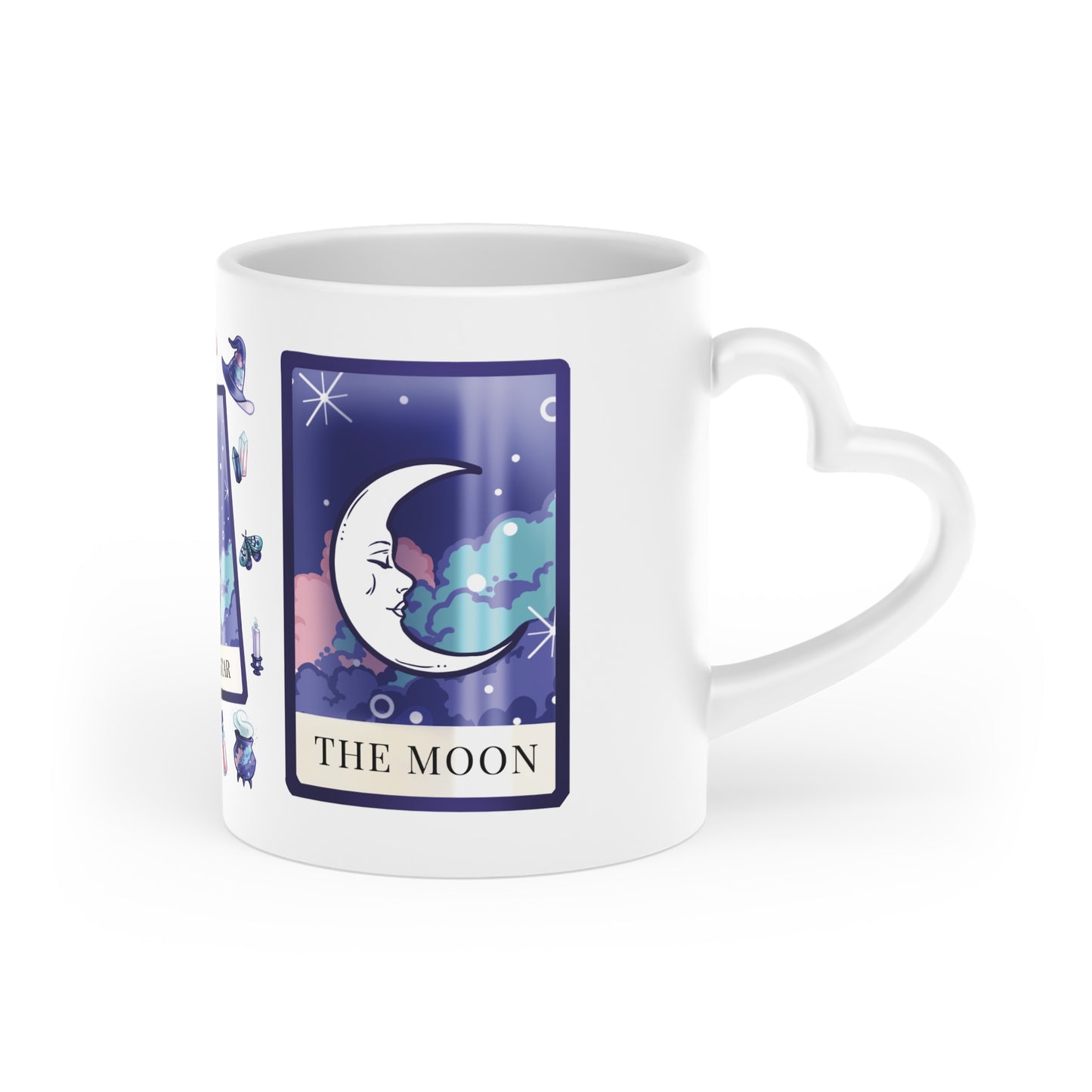 Witchy Mug Tarot 11 Oz ceramic with bamboo Lid and spoon