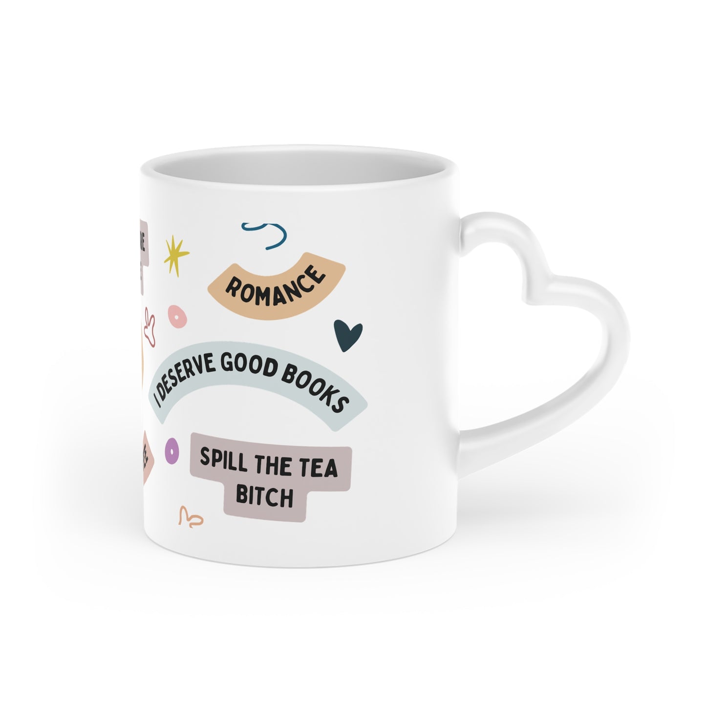 Bookish Mug 11 Oz ceramic with bamboo Lid and spoon