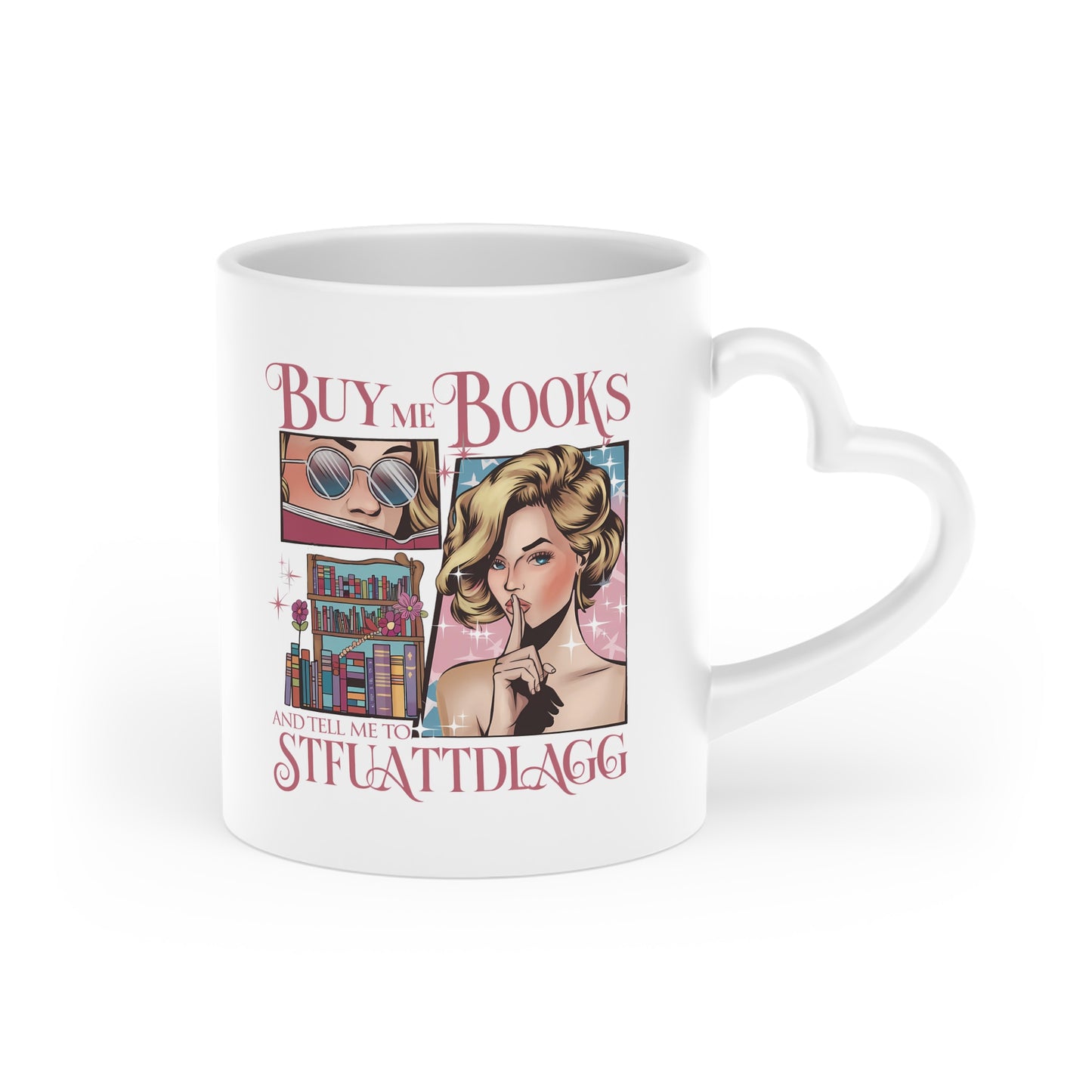 Buy me Books Bookish Mug 11 Oz ceramic with bamboo Lid and spoon