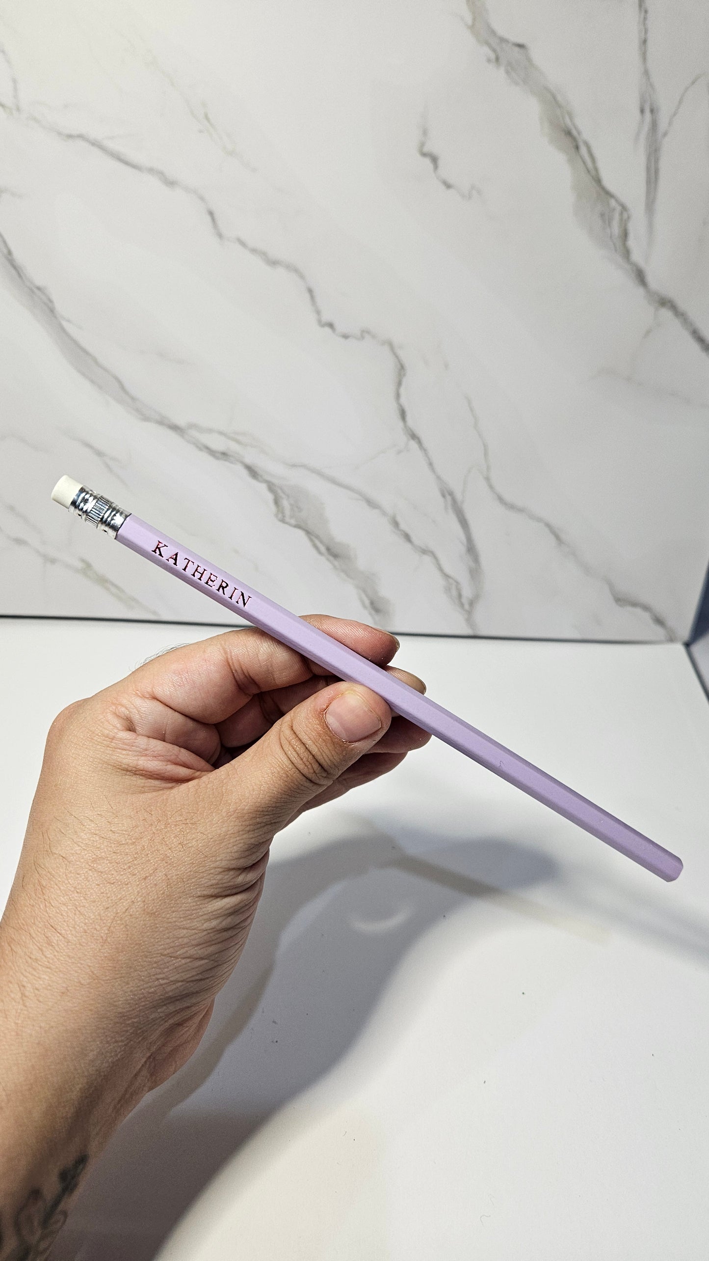 Set of 6 personalized pencil, color pastel. Hot foil stamp