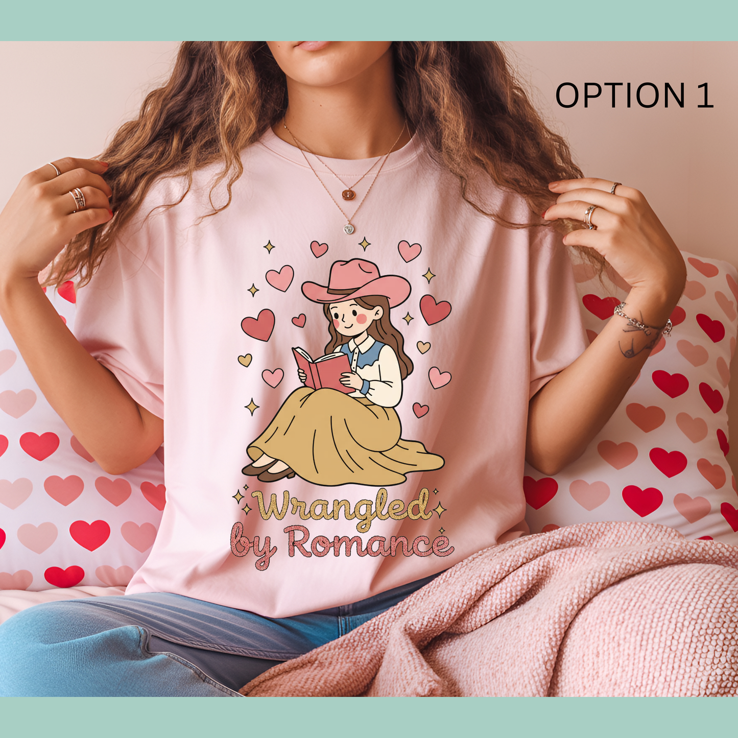 💕 Wrangled by Romance – Valentine’s Bookish T-Shirt