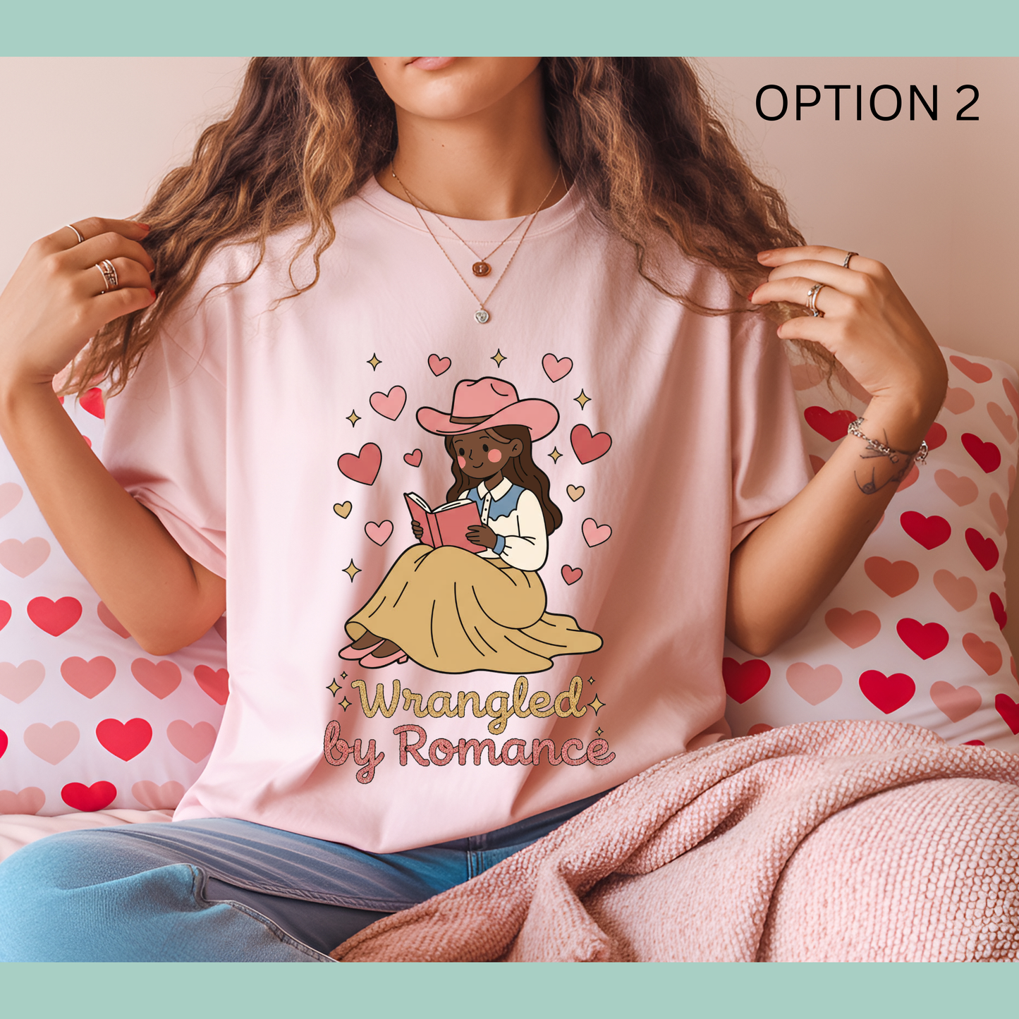 💕 Wrangled by Romance – Valentine’s Bookish T-Shirt