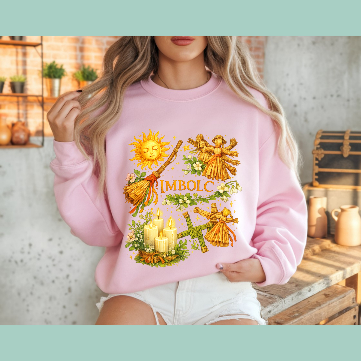 Imbolc Fire festival – Cozy Crewneck Sweatshirt