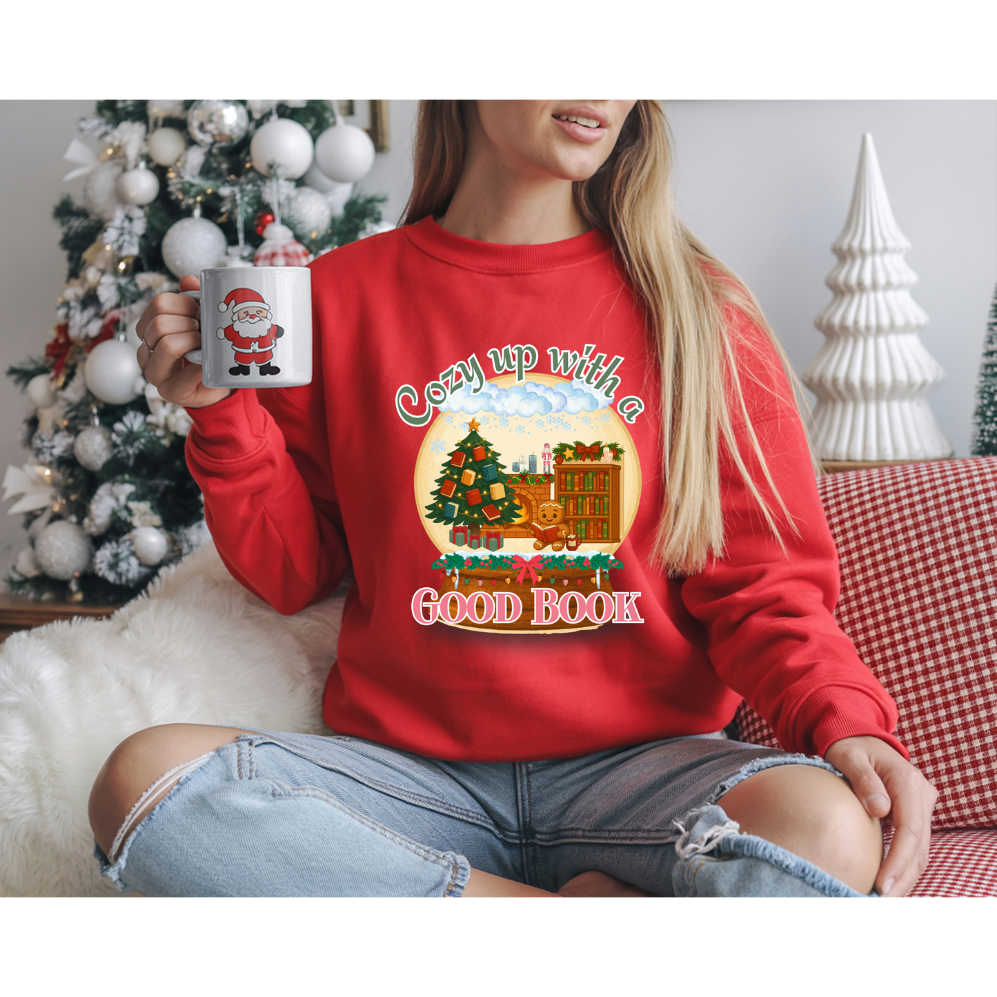 Christmas Sweatshirt Bookish Gingerbread cookie
