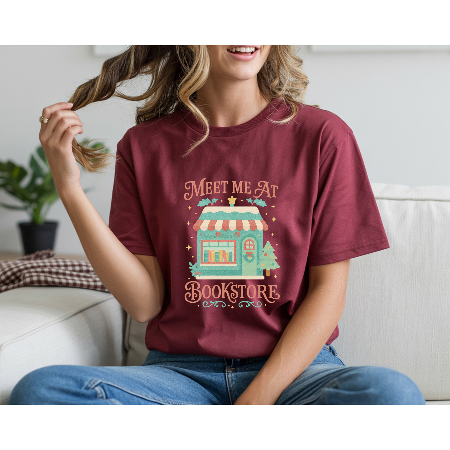 Meet me at the bookstore, bookish t shirt, christmas gift