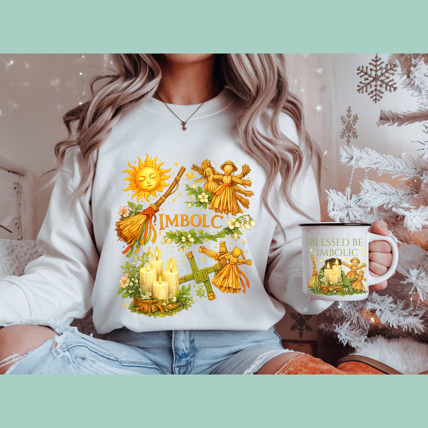 Imbolc Fire festival – Cozy Crewneck Sweatshirt