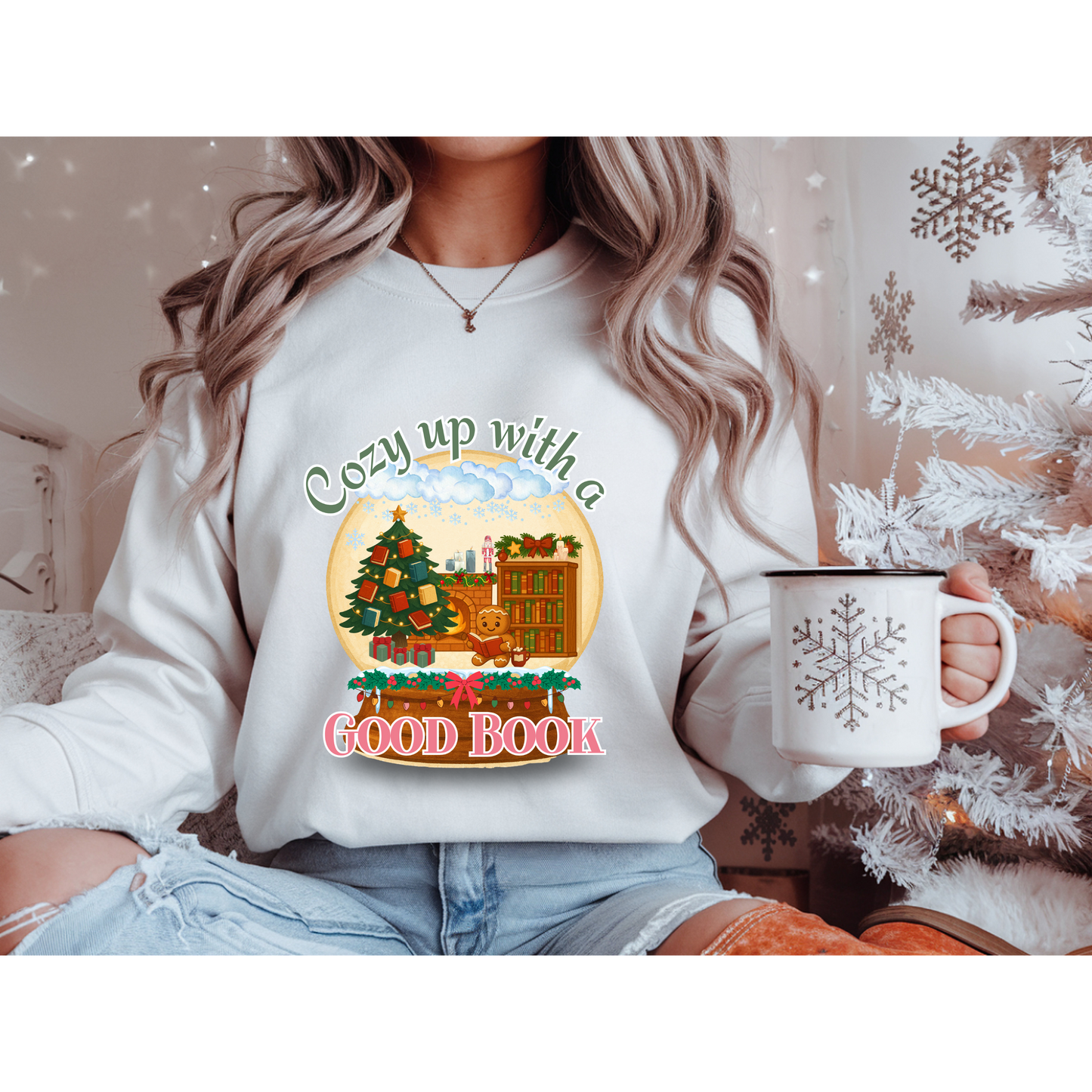 Christmas Sweatshirt Bookish Gingerbread cookie