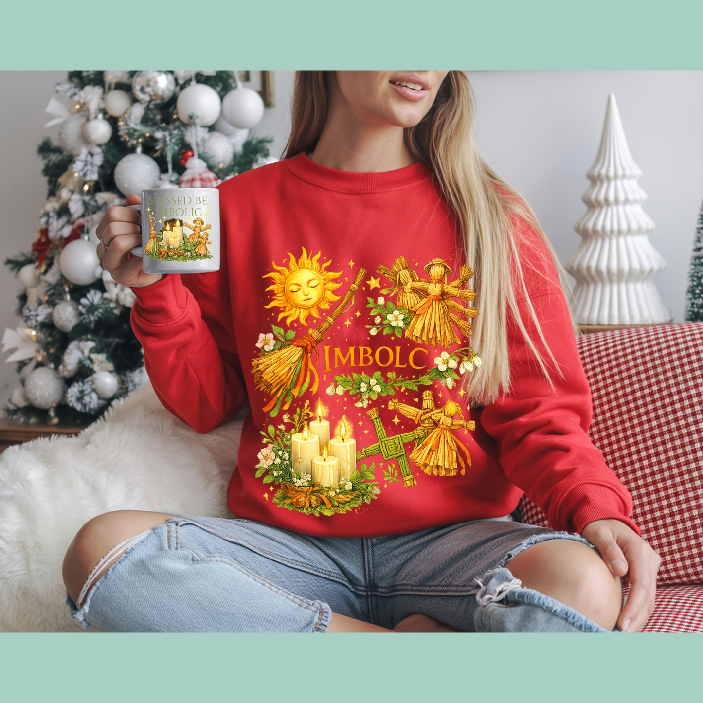 Imbolc Fire festival – Cozy Crewneck Sweatshirt