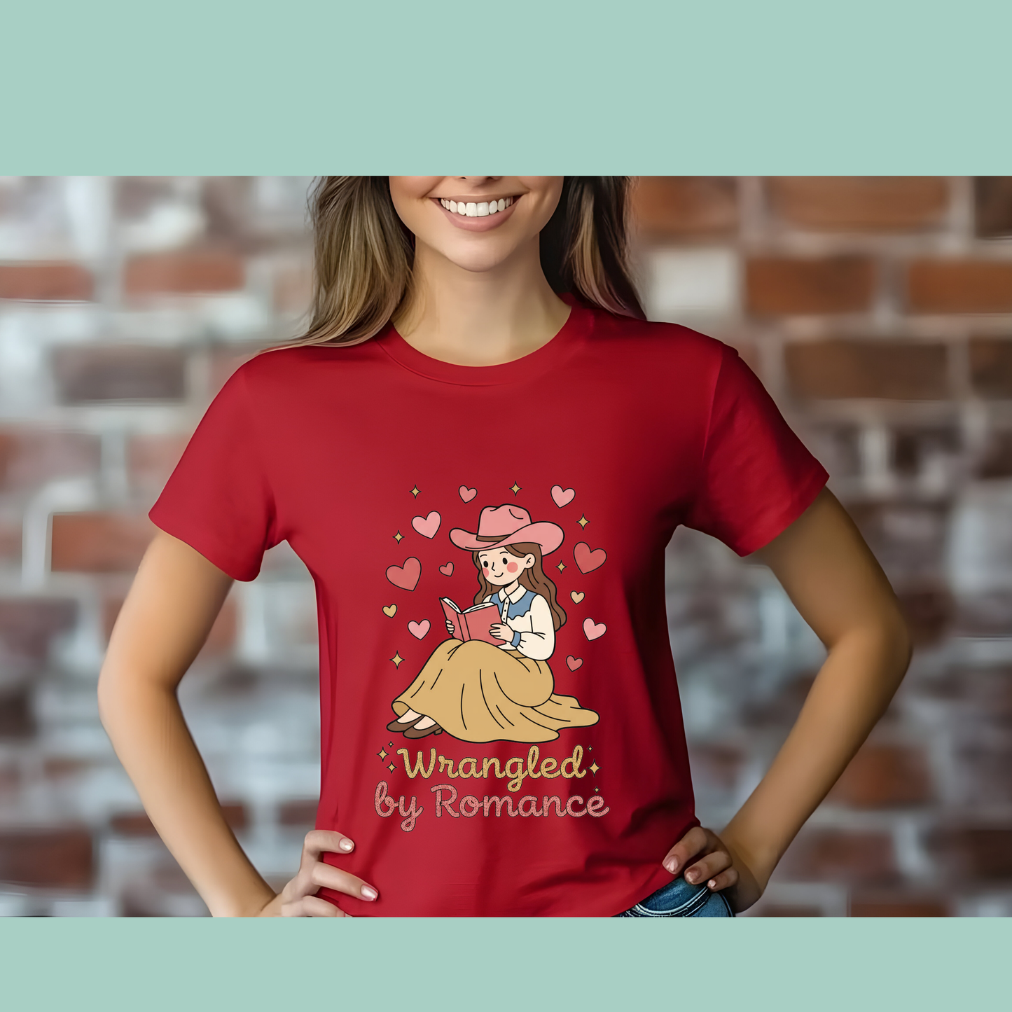 💕 Wrangled by Romance – Valentine’s Bookish T-Shirt