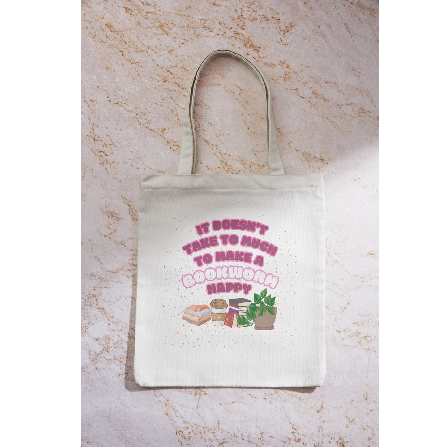 Tote bag books, seasonal, reading, gift, ready to use