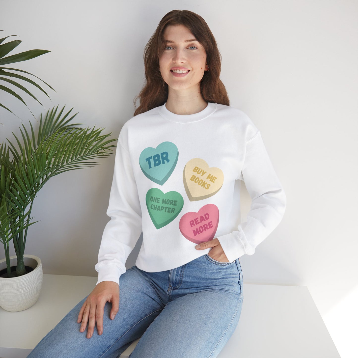 Heart Candy Bookish Crewneck Sweater Pullover