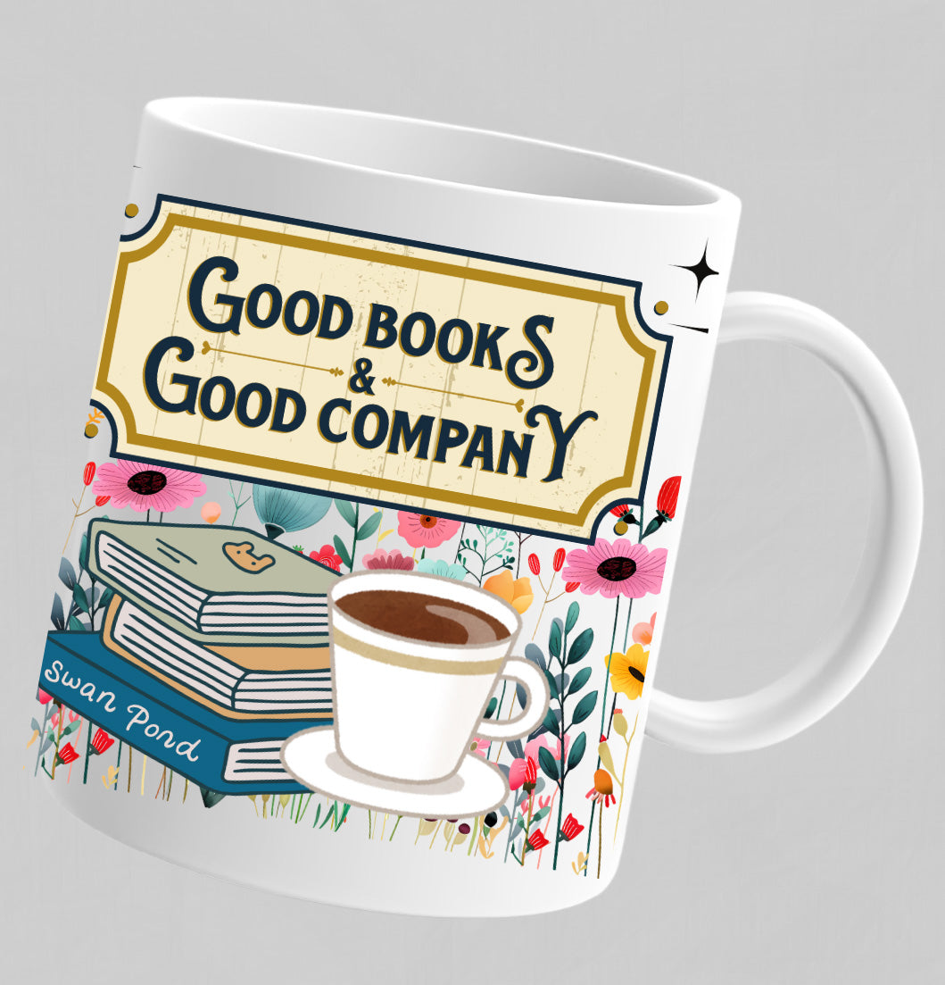 11 oz Mug with lid and spoon seasonal Mug bookish, Christmas, fall, gift, coffee, cold brew, tea.