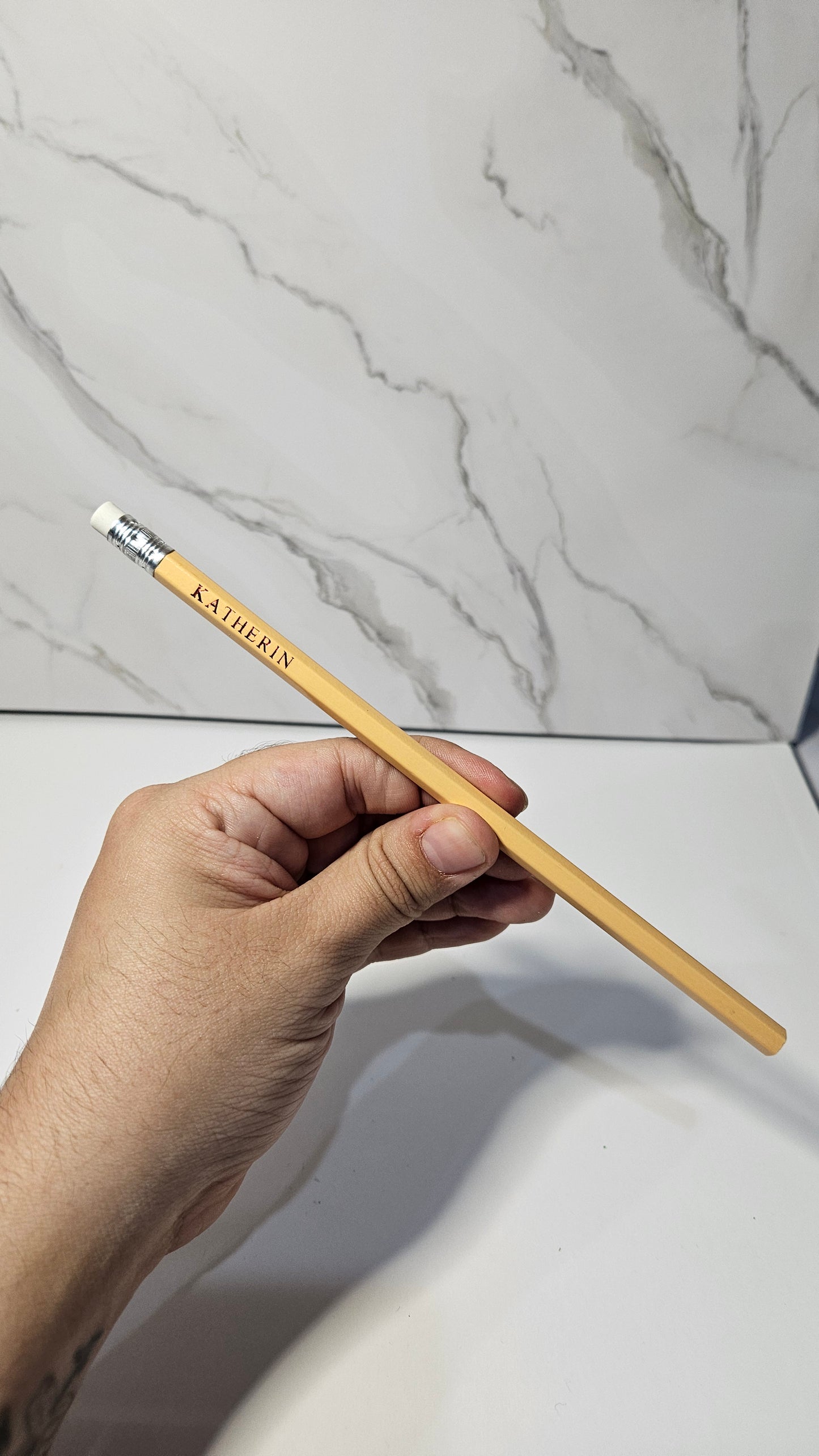 Set of 6 personalized pencil, color pastel. Hot foil stamp
